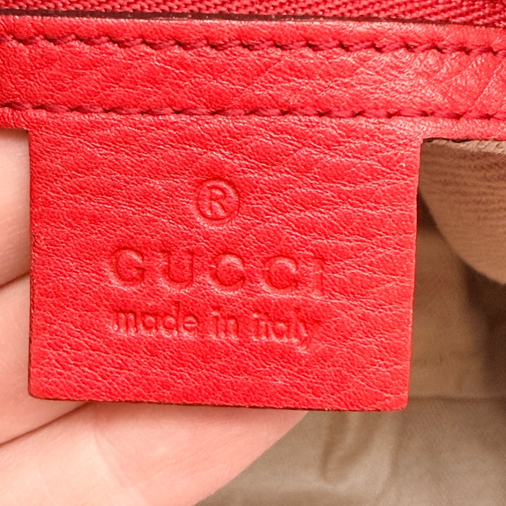 AUTHENTIC Gucci Soho Medium Chain Shoulder Bag - Red Pebbled Leather - Picture 15 of 16